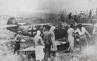 Подбитый немецкий самолёт